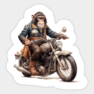 Monkey Biker Retro Motorcycle Sticker